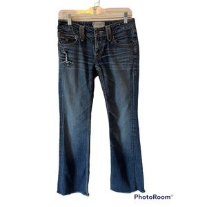 Taverniti So Jeans Bootcut Button Flap Pockets Dark Wash Low Rise